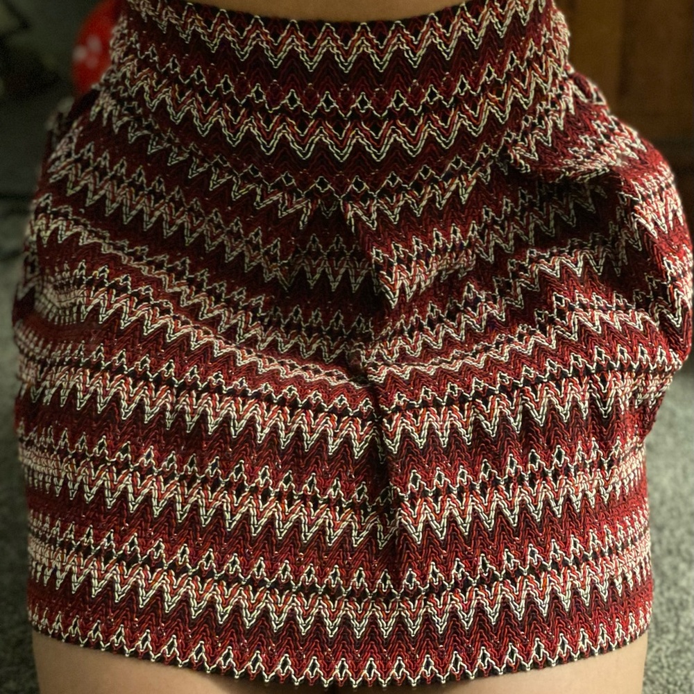 High waisted tweed skirt